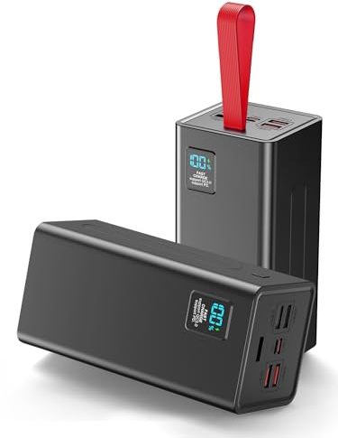 90000mAh Powerbank, Charge Rapide USB-C, Grande Capacité Chargeur Portable avec 5 Sorties 2 Entrées, Batterie Externe pour Plein Camping Voyage Compatible avec iPhone