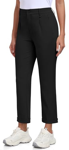 MoFiz Damgolfbyxor, stretch, affärsbyxor, eleganta, ventilerande, utomhus, golfbyxor, kontor, kostymbyxor, svart, XL