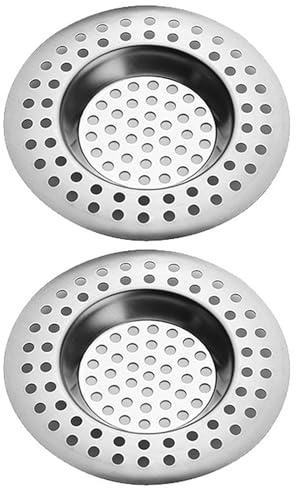 2 Pcs 3 Inch Stainless Steel Kitchen Sink Strainer Plug, Drain Protector & Hair Catcher for Bathroom, Bathtub & Shower