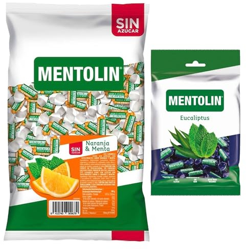 Mentolín caramelos garganta naranja s/a bolsa 1kg y de regalo eucaliptus 150g