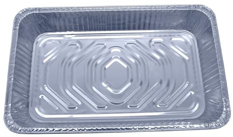 5 x Large Aluminium Foil Roasting Trays Full Deep Gastronorm 52 x 32 x 8cm – 9000ml, Recyclable, Oven & Freezer Safe, Sturdy Tin Foil Trays for Cooking, Baking, Roasting, BBQ & Meal Prep