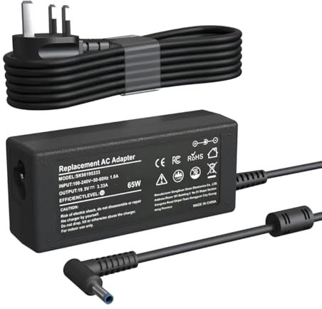 Riabwwox 65W Laptop Charger Compatible with HP ProBook 440 450 455 470 640 645 G3 G4 G5 G6, EliteBook 830 840 850 725 735 755, Pavilion 11 13 14 15 17, 250-G7 250-G6 AC Adapter Power (4.5 X 3mm)