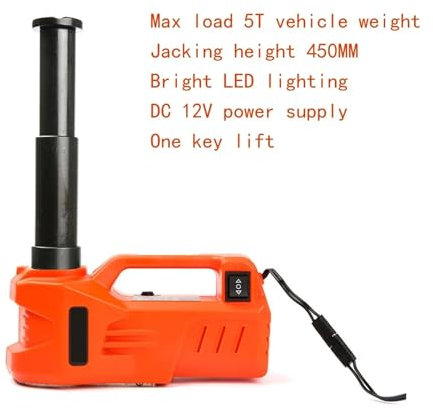 Wagenheber Auto, 12V 3T/5T 155-450MM 135-360MM Hydraulischer Wagenheber 150W Nennleistung 13A Max. Strom Elektrische Hydraulische Hebewerkzeuge(5T Orange 155-450MM)