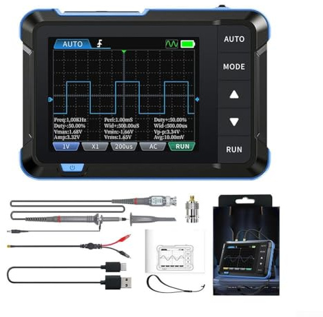 JINSBON DSO153 Osciloscopio de mano Digital Osciloscopio Señal 2 en 1 1MHz Ancho de banda (B)