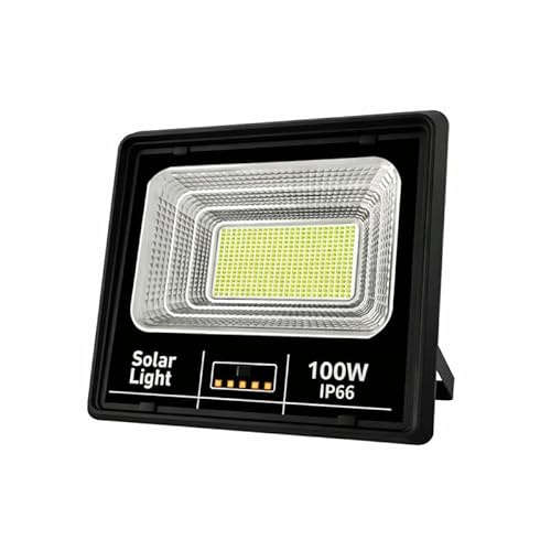 Reflector Solar LED de Alta Potencia Yaoye - 100 Watios - 108 Piezas LED - 3000K, 6500K - con Panel Fotovoltaico Policristalino, Batería LiFePO4 y Control Remoto para Iluminación Exterior Eficiente