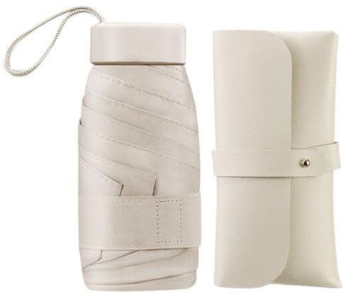 Paraguas de viaje – Paraguas de protección solar | 6 varillas mini UV plegable solar | resistente al viento lluvia y protección con | Tamaño de bolsillo portátil para hombres y mujeres