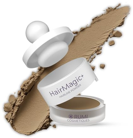 Rumi Cosmetiques HairMagic+ Root Touch Up Powder for Women, Natural Blonde | Instant Gray Hair Coverage & Hairline Filler for Older Women, Water-Resistant, Natural Finish, Argan Oil & Vitamin E