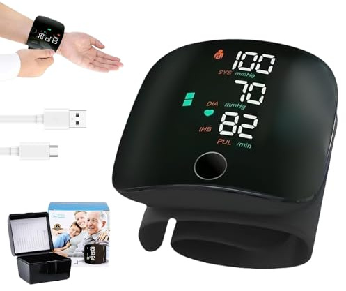 Hojalis Tensiomètre De Poignet, Moniteur De Pression Artérielle De Poignet Avec écran Tactile LED, Tensiomètre Automatique De Poignet Pour Adultes Et Personnes âgées à La Maison Ou En Voyage
