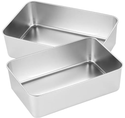 TOBBOMEY 2 pezzi Teglie da Forno in Acciaio Resistente Antiaderenti per Dolci Torte e Dessert Facili da Pulire e Durevoli