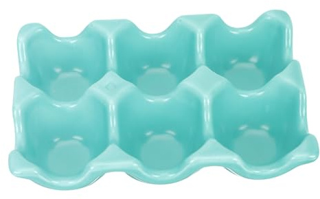 DIYEAH Supporto per Uova in Porcellana 6 Scomparti Porta Uova per Frigorifero Organizer Frigorifero per Cucina e Piano di Lavoro