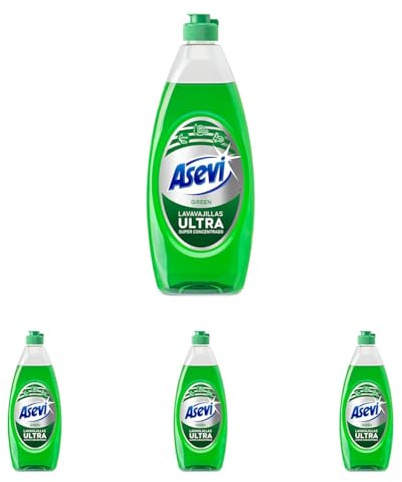 Asevi Lavavajillas Líquido a Mano Ultra Green - Detergente Lavaplatos Manual Superconcentrado - Poder Desengrasante Avanzado - Fácil Aclarado - Suave con las Manos - Perfume Cítrico - 650 ml