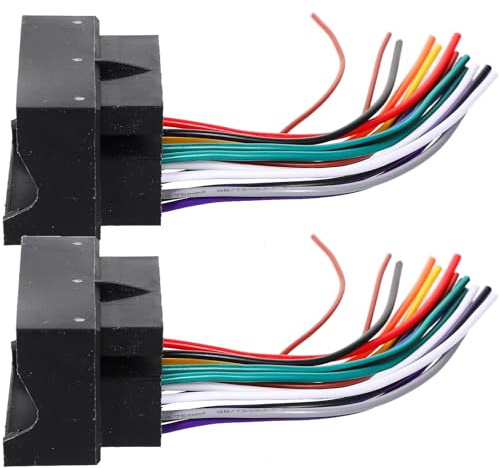 BESPORTBLE Cavo Cablaggio Autoradio 2 Pezzi Connettore Femmina Abs Nero Compatibile per Impianti Stereo Auto Design Versatile e Facile Installazione