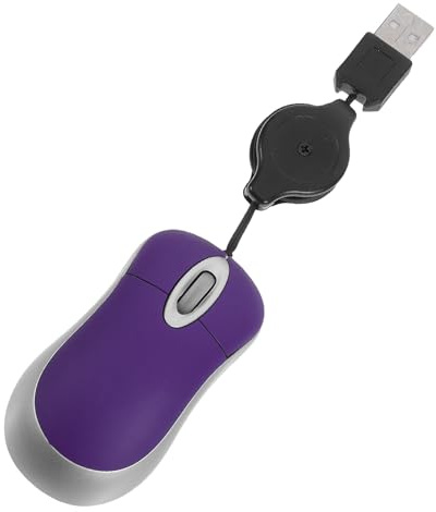 NOLITOY Souris USB Mini 1000 Dpi en Plastique, Précise et Portable | 3 Touches, Design Profilé, pour Ordinateur Fixe ou Portable, Usage Bureau et Maison, Coloris Pourpre