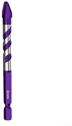 Bohrmaschinenzubehör: Robustes Sechskantschaftbohrer-Set für Fliesen und Beton, 6 mm, 8 mm, 10 mm, 12 mm, gezahntes Dreieck-Design, Hochgeschwindigkeitsstahllegierung für effizientes Bohren (8 mm)