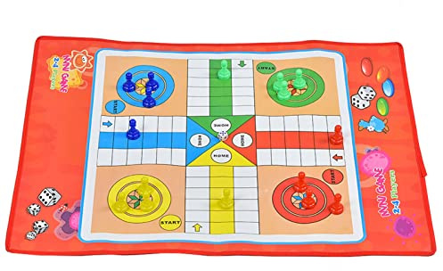 NOENNULL Ludo Board Game Adults and Children, Classic Snakes and Ladders Board Game 2-4 Players, Includes 1, 1 Dice, 16 Pieces