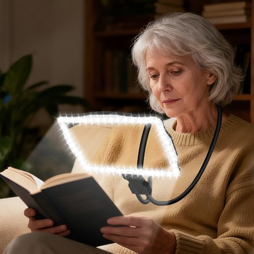 NZQXJXZ 10X Lupa con Luz, Lupa para Leer Libros con Manos Libres