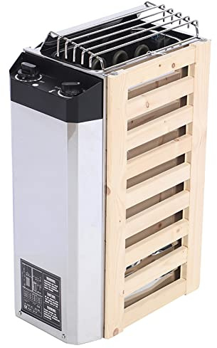 ZAICOLER Calentador de Sauna de Acero Inoxidable Control Interno 3kw,Tubo Calefacción Anticorrosivo Alta Eficiencia,Diseño Compacto,Calentamiento Rápido,Para Saunas Domésticas