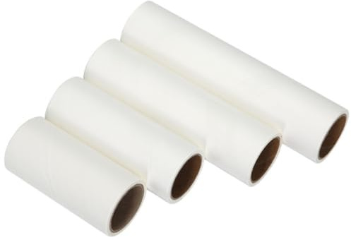 SHOWERORO Tearable Sticky Paper Cleaning Tape 4 Pcs Paper and Hot Melt Glue Material 19cm Length with Oblique Tearing Design for Pet Hair Remover Rollers Suitable for Carpet and Clothes
