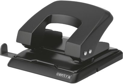 Centra 623667 Locher (HP30, Metall, für 30 Blatt, mit Anschlagschiene) schwarz