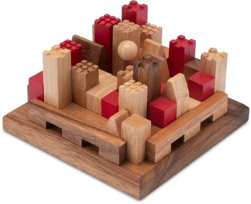LOGOPLAY Castle - Burg - 3D Puzzle - Denkspiel - Knobelspiel - Montessori - Geduldspiel - Logikspiel aus Holz mit vielen Spielvarianten