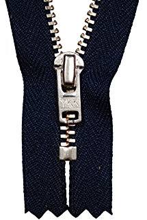 YKK Reißverschluss Marine/Dunkles blau 16 cm für Hosen Hosenreißverschluss 4 mm Metallzähne silberfarben