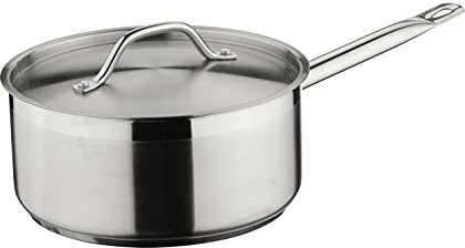 Commichef Plus Superior Blend Stainless Steel Saucepan & Lid, Strong Corrosion Resistance, 18cm Diameter, 2.7L,Silver,XSL-18