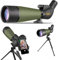 Gosky Aktualisiertes 20-60x80 Spektiv mit Stativ, Tragetasche und Schnelltelefonhalter - BAK4 Hochauflösende, wasserdichte Spotter-Optik für Vogelbeobachtung, Tierbeobachtungen und Landschaften, Grün