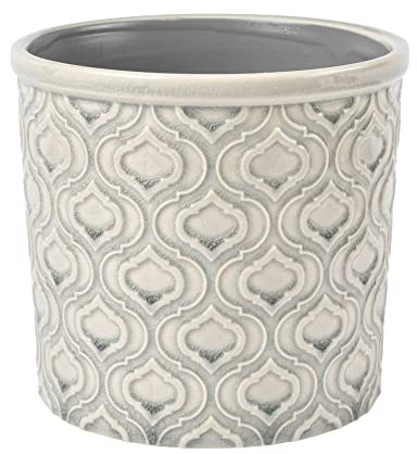 Burgon & Ball - Maceta de cerámica para interiores, tamaño pequeño y grande Gris (Venetian Grey), grande