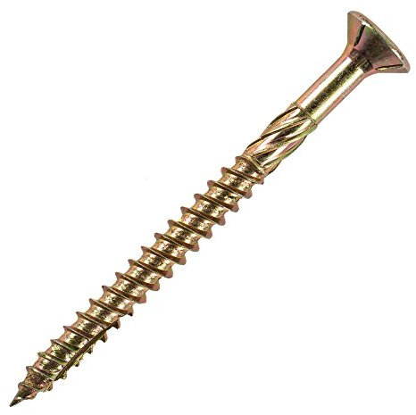 Vis à tête fraisée STIER pour panneaux de particules, 100 pièces, 6x90, acier galvanisé, chromatées, pointe auto-taraudeuse, jaune, filetage partiel, technologie de tête fraisée 100 pièces