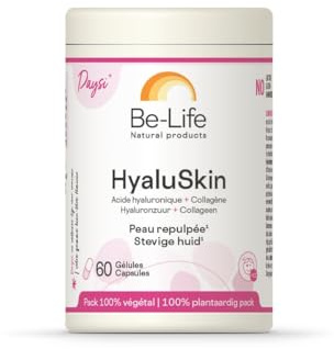 BE-LIFE | HYALUSKIN | Complément alimentaire | Peau | Hydratation | Réduit l'apparence des rides| Acide hyaluronique & collagène | 60 Gélules