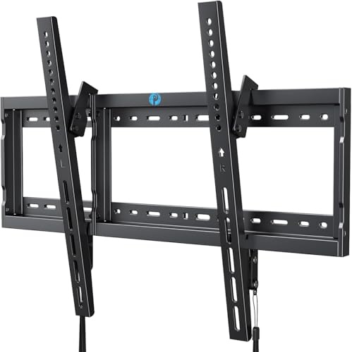 Pipishell Tilt TV Wall Mount Bracket Low Profile for Most 37-90 Inch LED LCD OLED Plasma Flat Curved TVs, Large Tilting Mount Fits 16-24 Wood Studs Max VESA 600x400mm Holds up to 132lbs