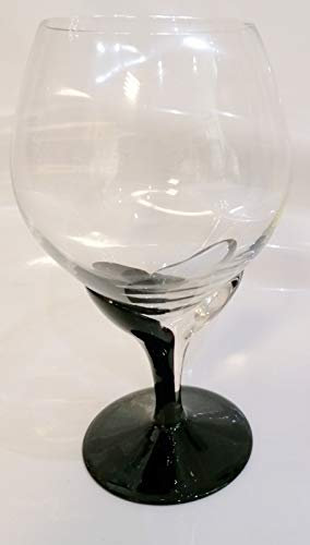 Oberstdorfer Glashütte Giratorio Copa Decorativo de coñac Boca soplada Color Transparente y Negro Serie Chateau Altura ca 17 cm Contenido 0,44 L