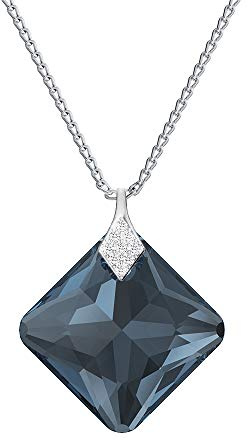 Collar de plata de ley 925 con cristales – Princess – Cadena con colgante para mujer – Hermosa joya para mujer con caja de regalo (Montana)