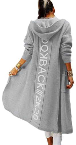 Godoboo Strickjacke Damen Lang Grobstrickjacke Strickpullover Winter Elegant Offen Lang Strickcardigan Langarm Strickmantel Warm Strickpullover Outwear Strickmantel Sweater