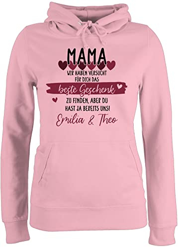 Geschenk mit Namen personalisiert by Shirtracer - Pullover Damen Hoodie Frauen - Mama wir haben versucht für Dich das schönste Geschenk zu Finden