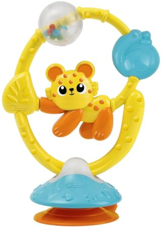 Chicco Hochstuhl-Spielzeug Dschungelfreund 2in1, Hochstuhl-Rasselspiel mit Saugnapf, mit manuellen und taktilen Aktivitäten, 6-18 Monate