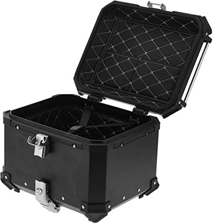 Baúl Superior para Motocicleta de 45 L, Caja de Almacenamiento Universal de Aluminio para Motocicleta, Maletero Impermeable para Motocicleta, Estuche de Almacenamiento con Doble Llave, Caja Superior P