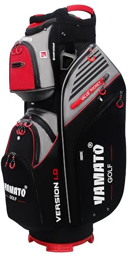 Yamato Sac de chariot de golf 14 compartiments avec poignées, poche isotherme et housse de pluie, design super léger, nouvelle version 1.0