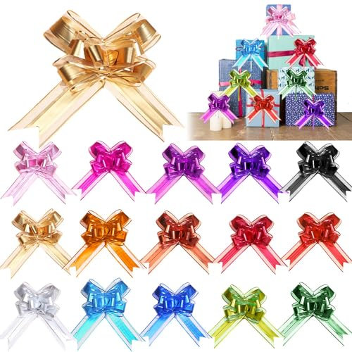 15 Stück Große Ziehschleife 20cm Large Dekoschleifen für Basteln Verpacken Hochzeit Geburtstag Weihnachten(Gemischte Farbe)