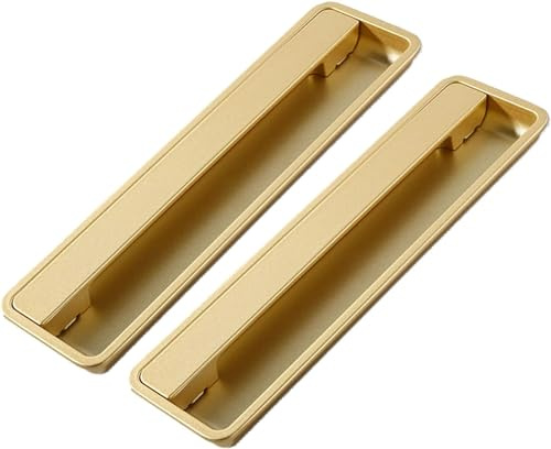 Poignées encastrées, 2 pièces Poignées encastrées rectangulaires Poignée de porte coulissante Poignées de tirage à doigt encastrées Poignée de tirage affleurante for porte coulissante, placard, tiroir