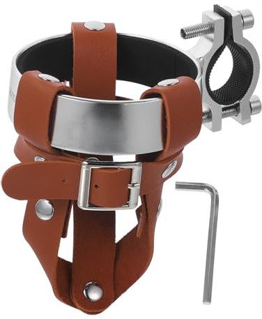 FOYTOKI Retro Leather Bicycle Water Bottle Cage Bike Bottle Holder Bike Handlebar Holder Outdoor
