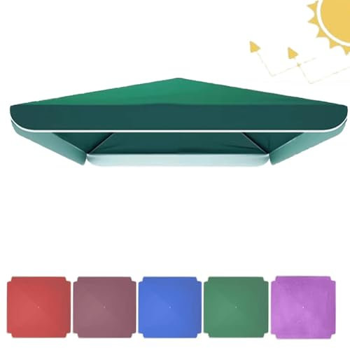 QSPNVFB Rechteckiger Sonnenschirm-Stoffüberdachung Ersatzbezug, UV-Schut Terrassenschirm-Bespannung Ersatztuch, Gartenschirm-Baldachin-Ersatzdach(Green,3x3(10'x10'))