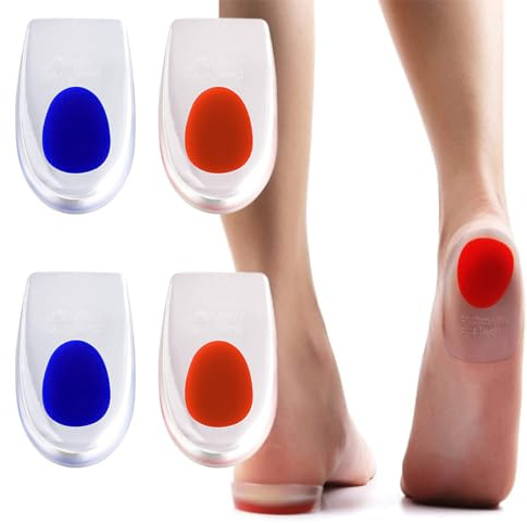 Coussinets de talon pour chaussures, 2 Paires Talonnettes Gel Talon Coussin, Epine Calcaneenne Silicone Talonette, coussin de talon pour tendon d'Achille, fasciite plantaire, semelle intérieure, L