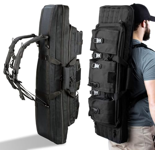 LOJAX 36/47 Zoll Schrotflintenkoffer, Outdoor Taktische Waffentasche Gewehr- und Pistolentasche, Waffentasche mit Scheide – geeignet für Jagd und Outdoor-Sport