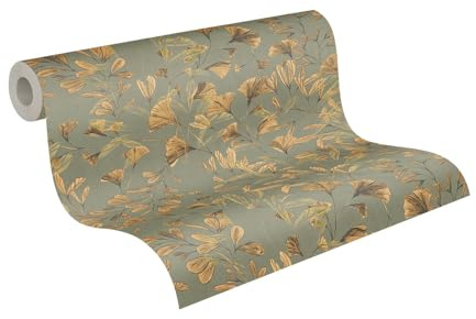 Livingwalls Anna D'Andrea papier peint intissé Floral 10,05 m x 0,53 m - marron, jaune, vert, gris - papier peint feuilles et tiges - 782231