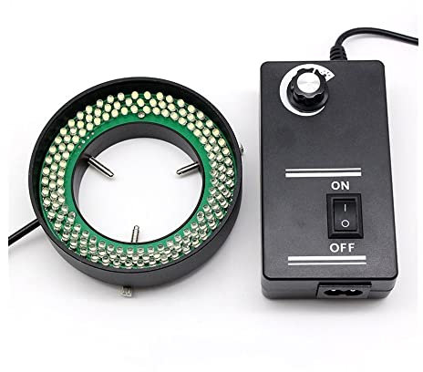 Microscope Microscope Top LED Ring Light Source-Inner Diameter 61 mm LED Ring Light 144 Lamp Bead Metal Head for Industrial Detection(Yellow)
