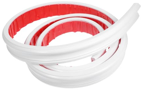 Mikikit Panneau de Moulure Murale Autocollant Flexible 2M Moulure de Finition Blanche Adhésive pour Protection des Murs Décoration Intérieure 4 CM de Largeur
