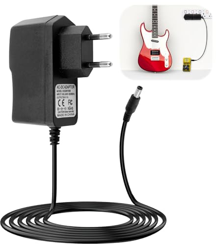 9V Gitarrenpedal Netzteil Adapter für Boss PSA-120S für Casio Keyboard,1,5M | für Roland, Effektpedale,9V 1000mA DC Gitarrenpedaladapter,Wandladegerät für Boss ME-80 ME-70 GT-100 GT-1