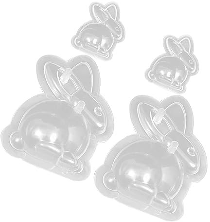 HOLIDYOYO Moule Pâques Chocolat en Plastique 4pcs pour Pâtisserie de Pâques, Moule Lapin Mignon, Facile à Nettoyer et Souple pour Cuisson Maison