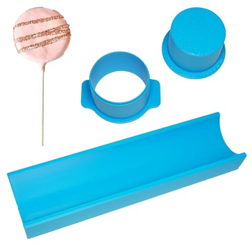 Set di stampi per cake pop, deluxe, con taglierina, popper e vassoio da 22,9 cm, facile da usare per dolcetti perfetti, con taglierina per cake pop, kit per cake pop, stampi da forno per dessert